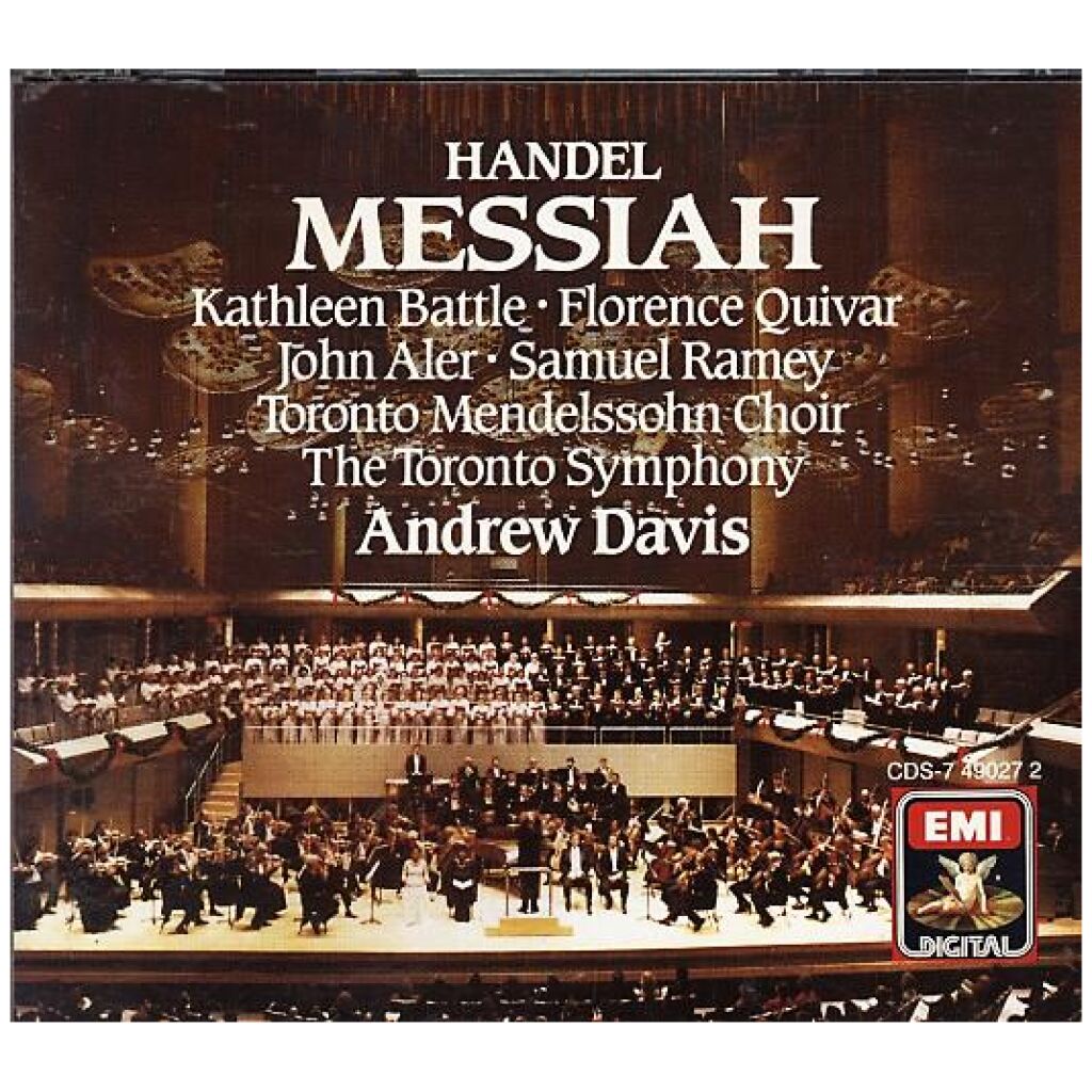 Handel*, Kathleen Battle, Florence Quivar, John Aler, Samuel Ramey, Toronto Mendelssohn Choir, Elmer Iseler, Toronto Symphony Orchestra, Andrew Davis - Messiah (2xCD, Box)