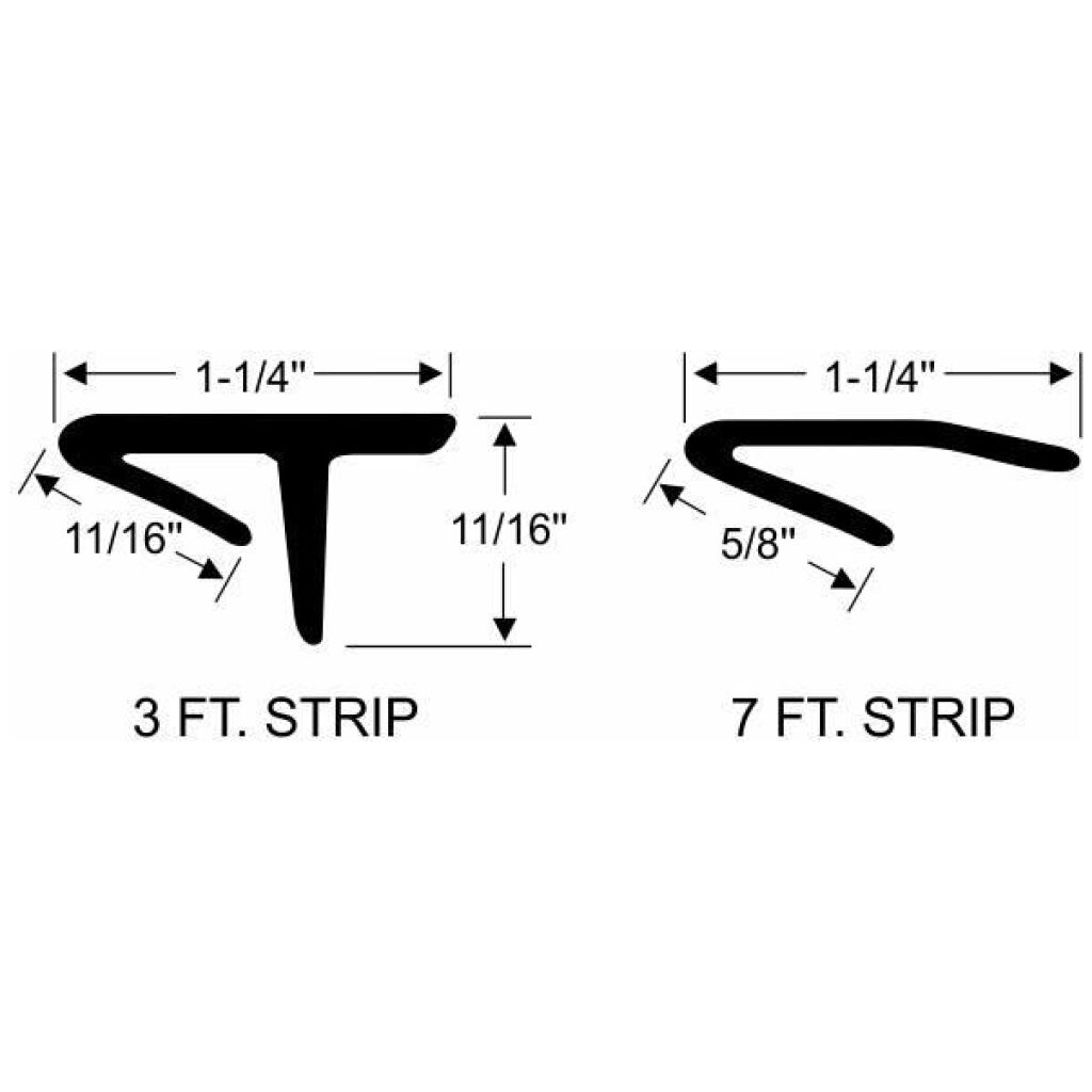 Convertible Roof Rail Weatherstrip Set