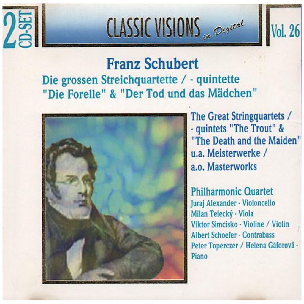 Franz Schubert, Philharmonic Quartet* - Die Grossen Streichquartette / - Quintette The Trout & The Death And The Maiden (2xCD, Comp)