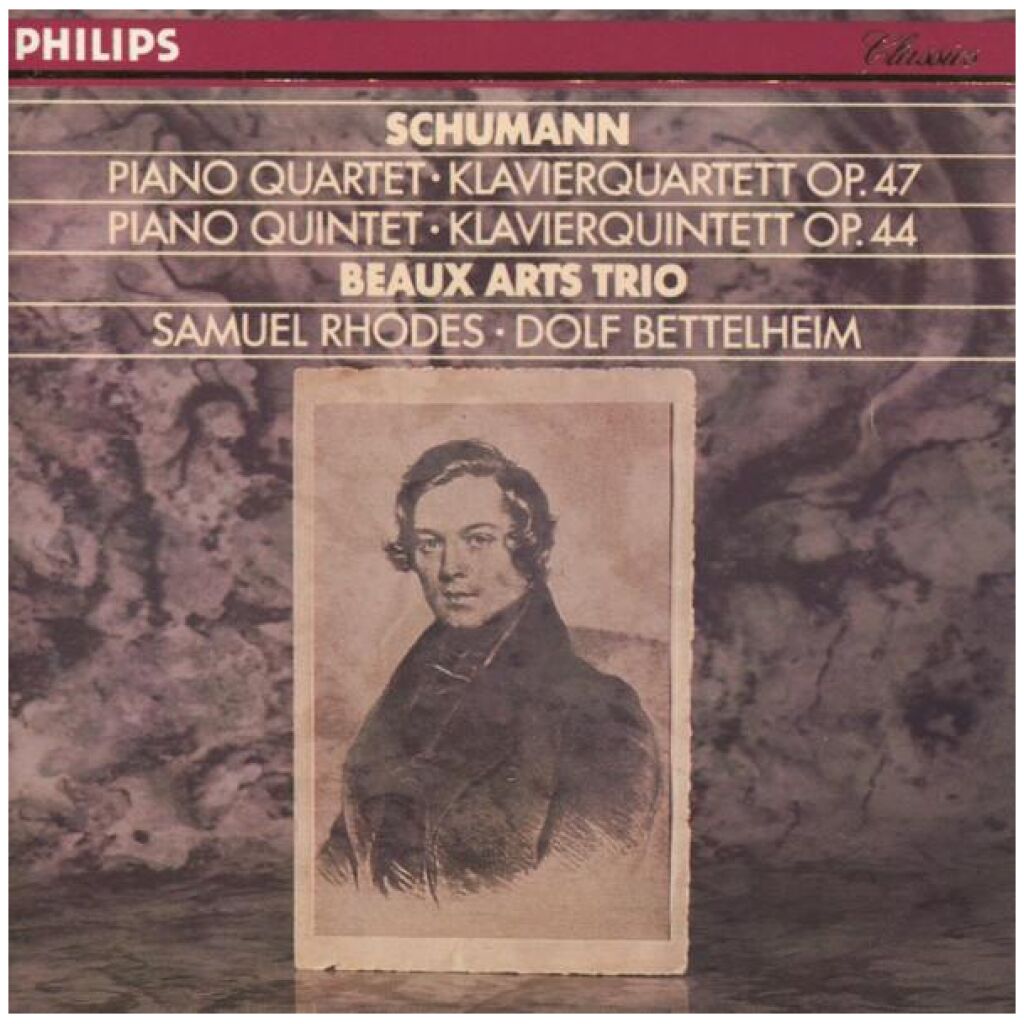 Schumann* - Beaux Arts Trio, Samuel Rhodes, Dolf Bettelheim - Piano Quartet • Klavierquartett Op. 47 / Piano Quintet • Klaverierquintett Op. 44 (CD, Album, RE)