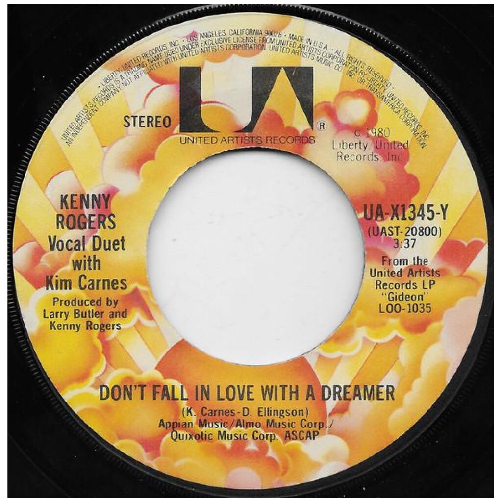 Kenny Rogers With Kim Carnes - Dont Fall In Love With A Dreamer (7, Single, Jac)