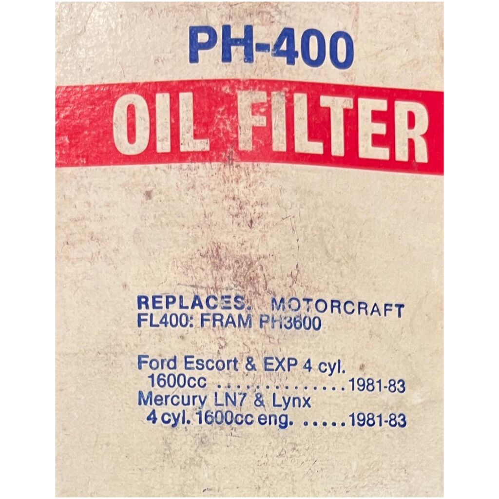 Oljefilter 4-cyl 1600cc Ford Escort EXP Mercury 1981-83, Warner PH-400