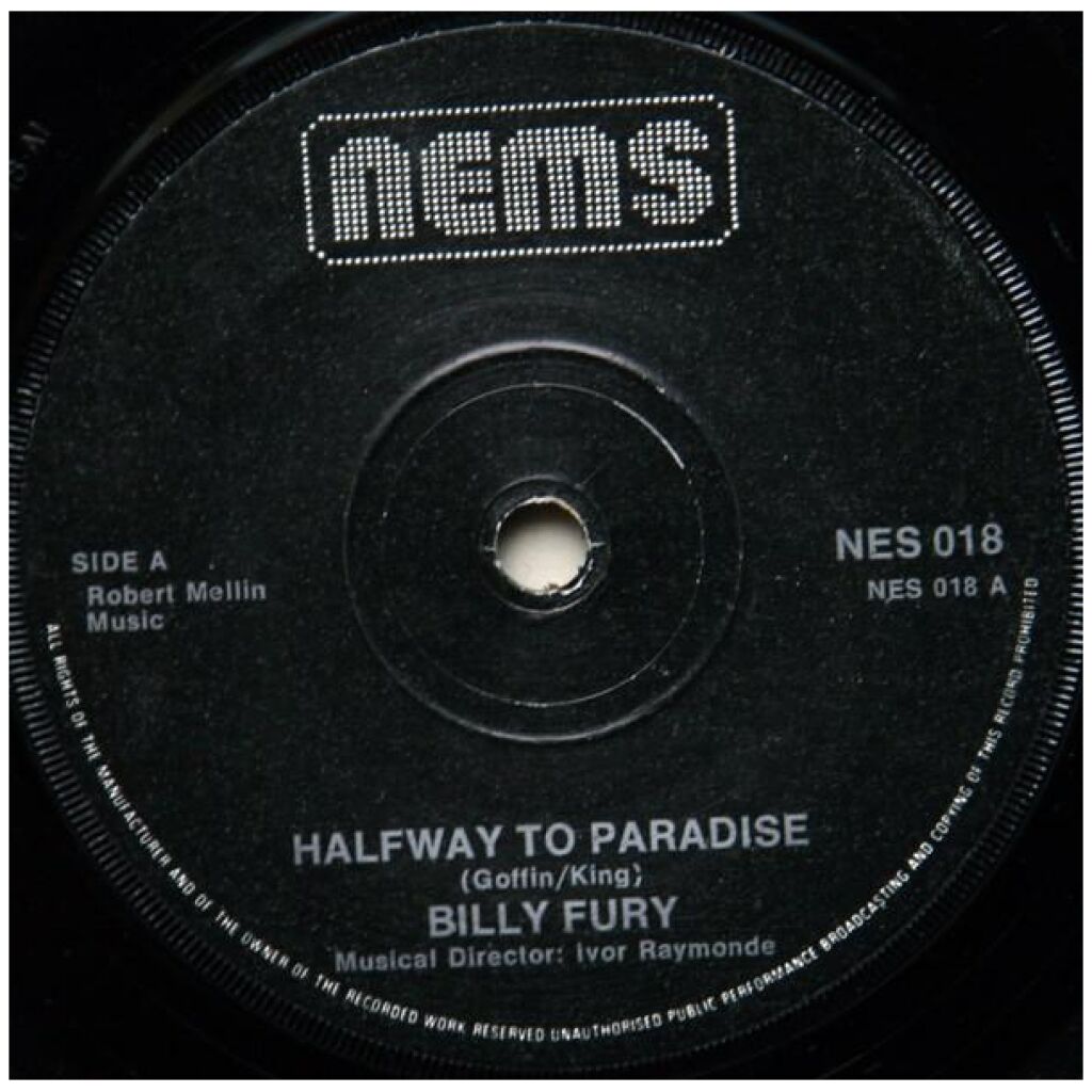 Billy Fury - Halfway To Paradise (7, Single)