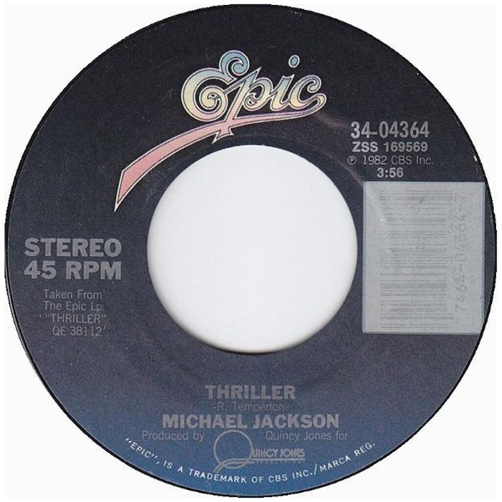 Michael Jackson - Thriller (7, Single, Styrene, Pit)