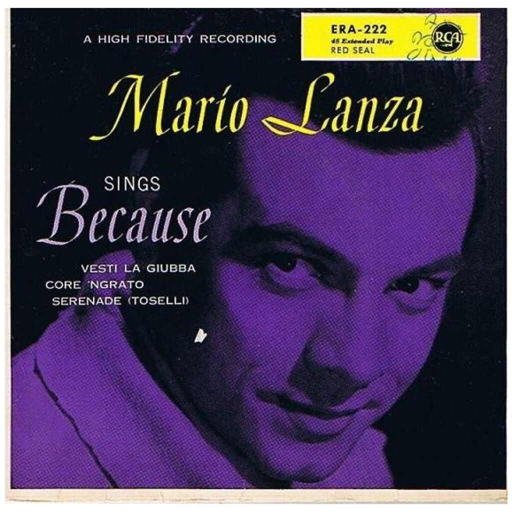 Mario Lanza - Mario Lanza Sings Because (7, EP)