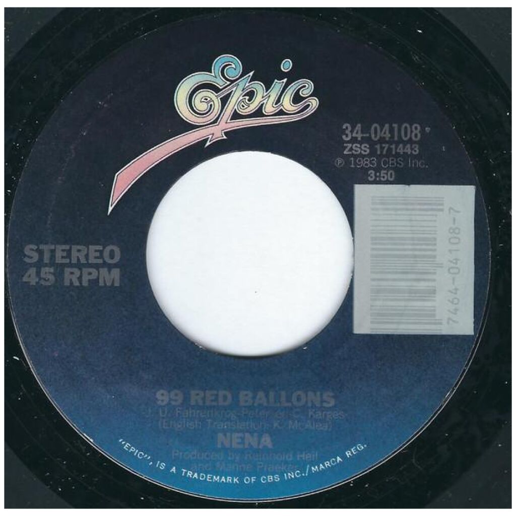 Nena - 99 Red Ballons / 99 Luftballons (7, Single, Styrene, Pit)