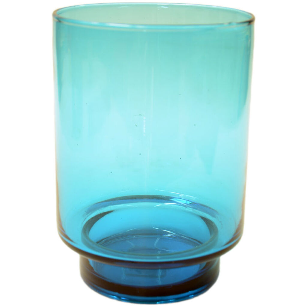 Snygg vas i färgat blått glas