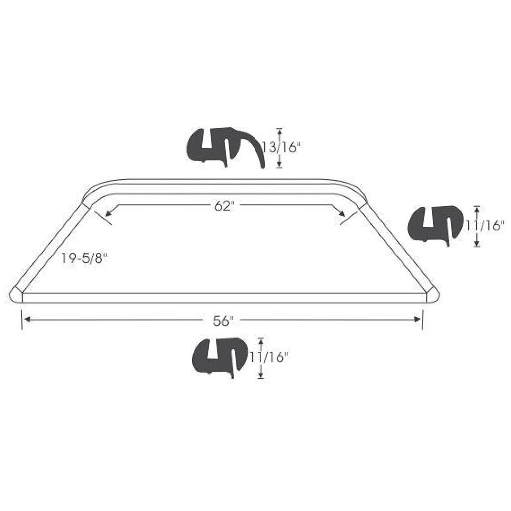 Bakrutegummilist 1962-64 2dr 4dr sedan Buick Chevrolet Oldsmobile Pontiac