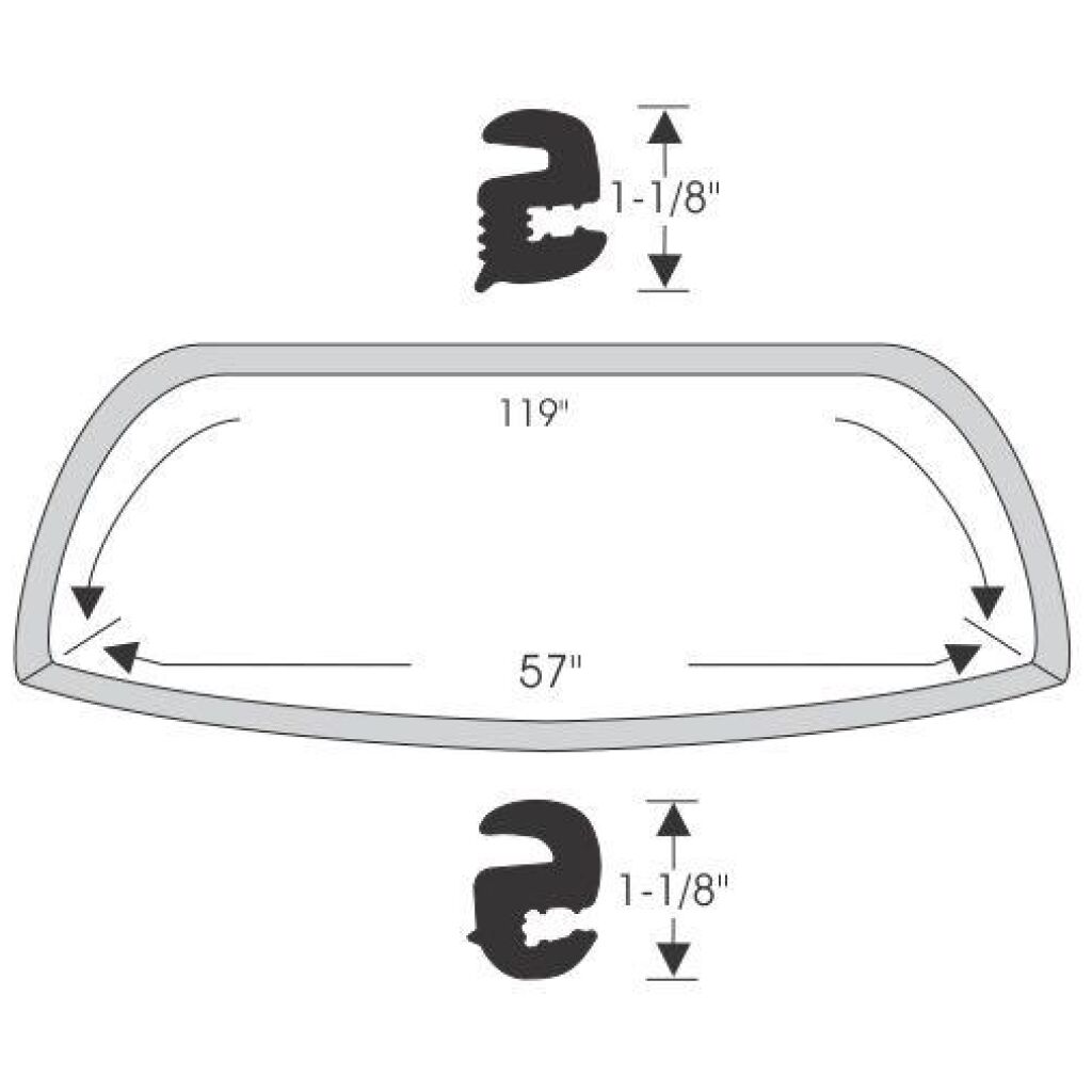 Framrutegummilist 1959-60 2dr 4dr ht cab sedan Buick Cadillac Chevrolet Oldsmobile Pontiac