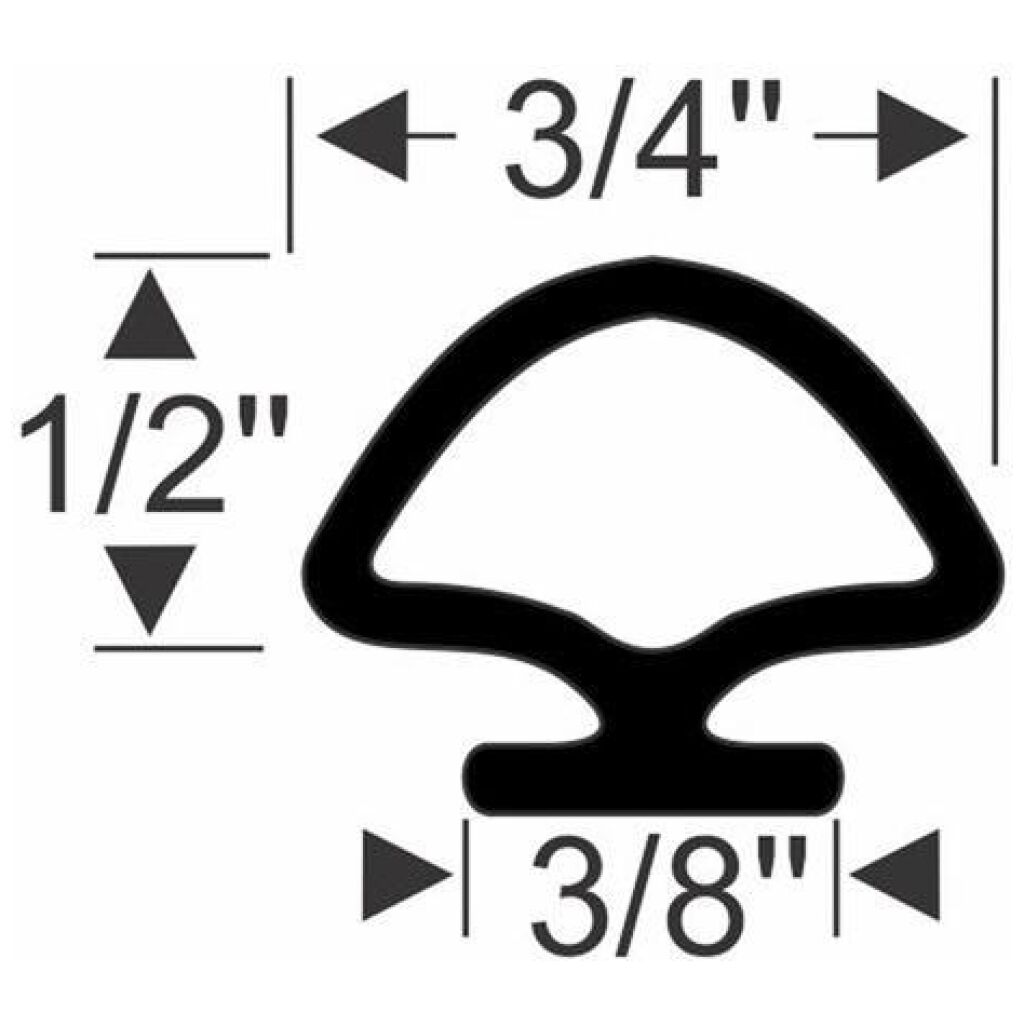 Dörrgummilist 1/2" 1935-52 2dr 4dr cab sedan Chevrolet Buick Cadillac Oldsmobile Pontiac Crosley