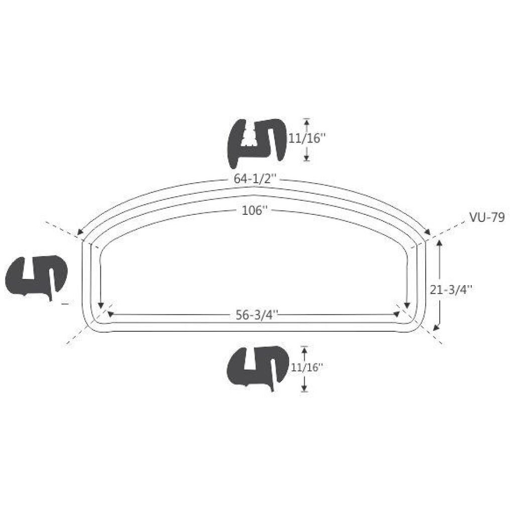 Bakrutegummilist 1959-60 2dr ht Buick Cadillac Chevrolet Oldsmobile Pontiac