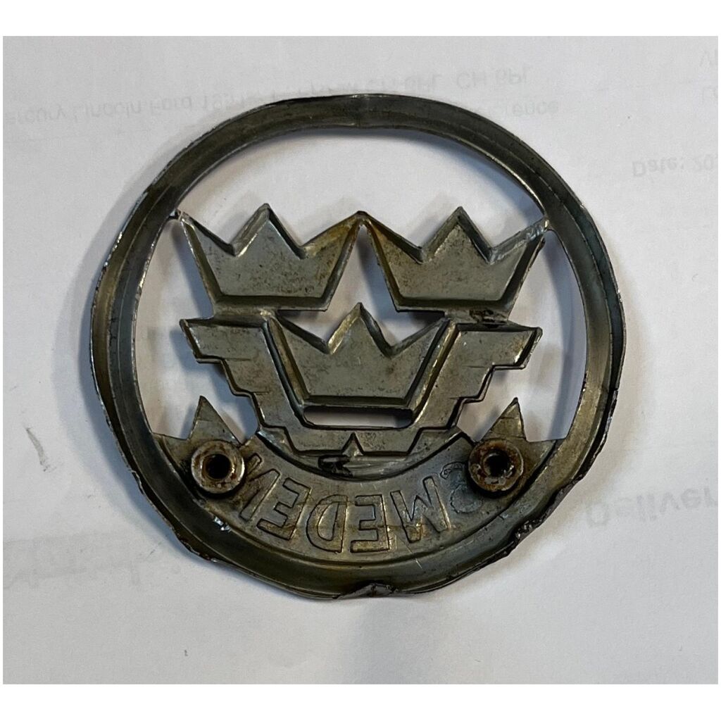 Grillemblem Tre Kronor Sweden Sverige i metall 7,5cm hög 8cm bred