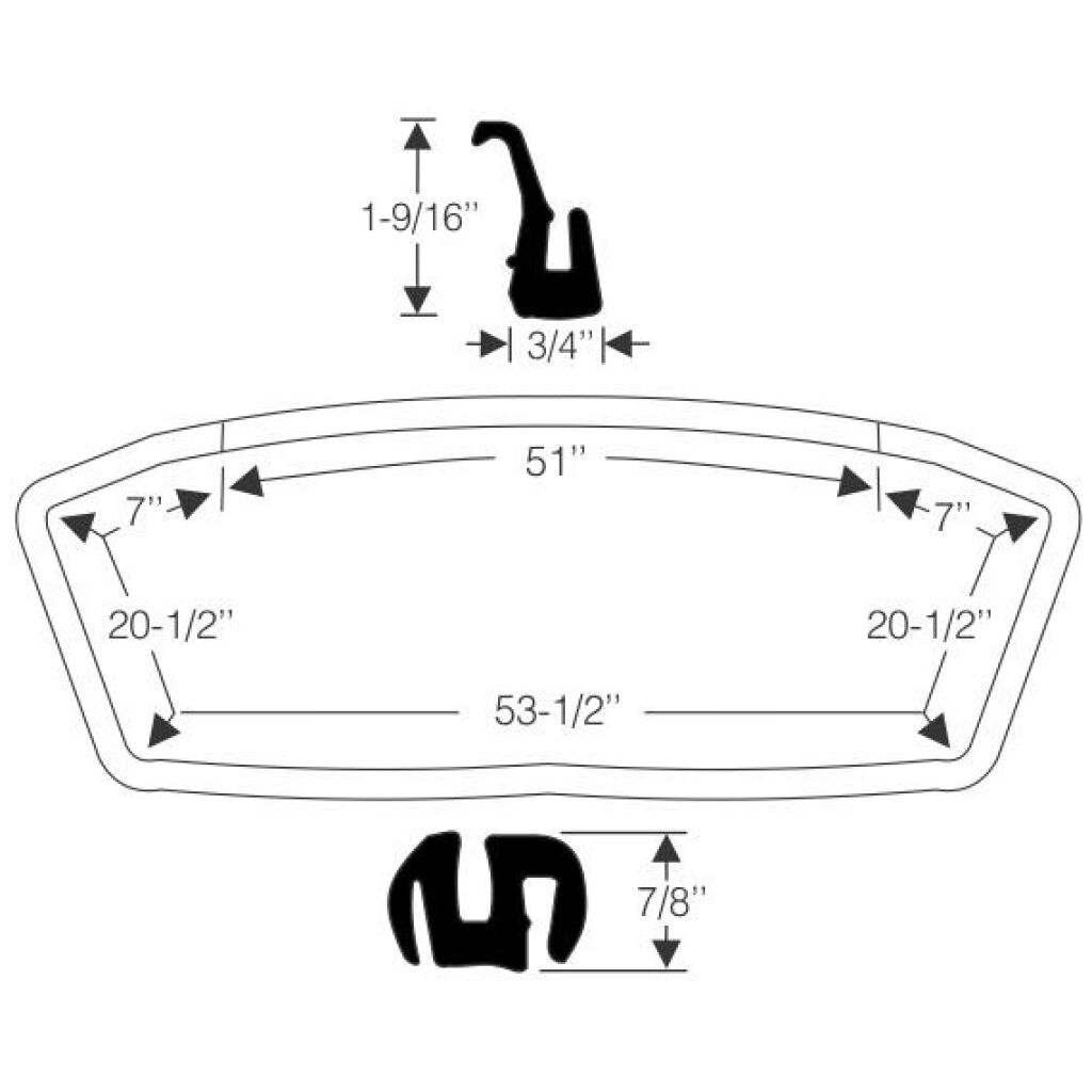 Framrutegummilist 1967-68 2dr Chrysler Dodge Plymouth