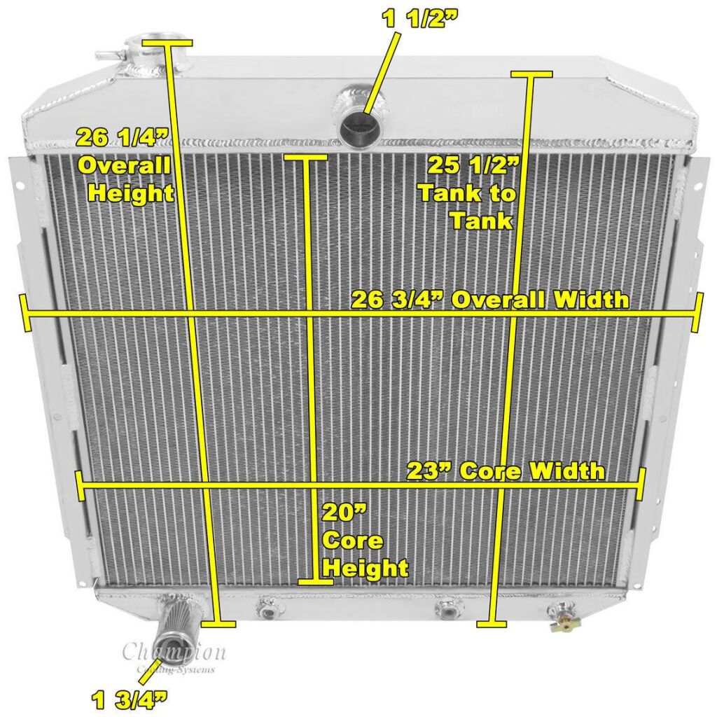 1953-56 Ford F-100 Aluminiumkylare 3 radig