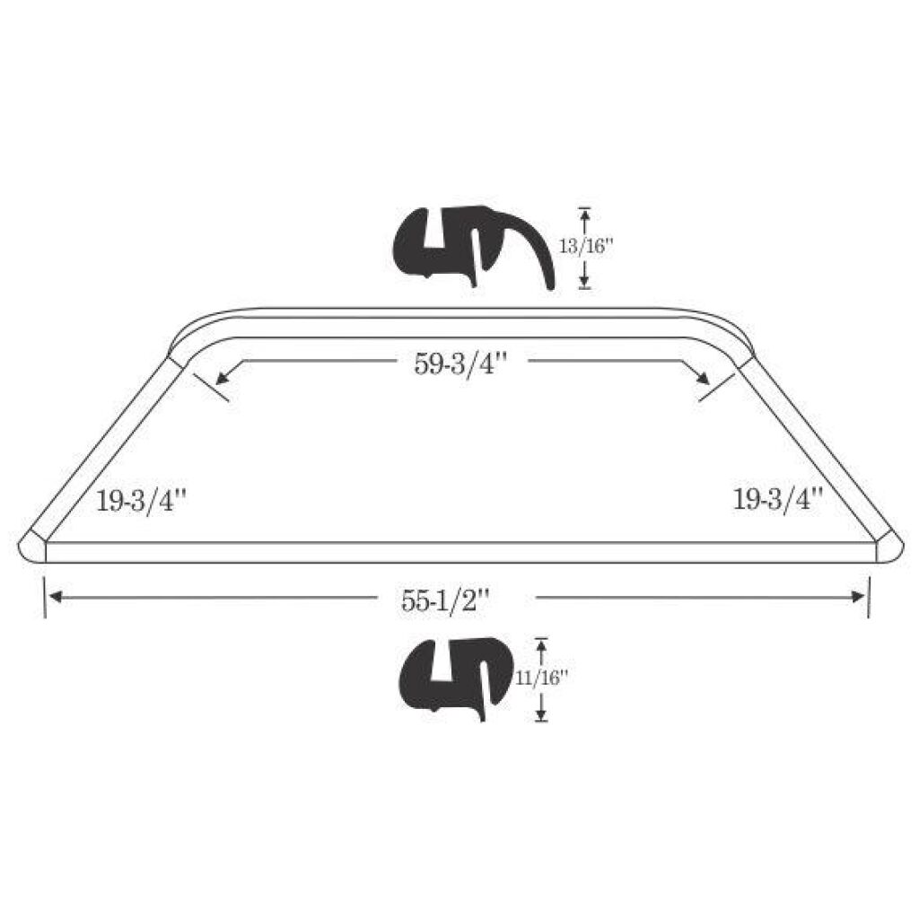 Bakrutegummilist 1963-64 4dr ht Buick Chevrolet Oldsmobile Pontiac