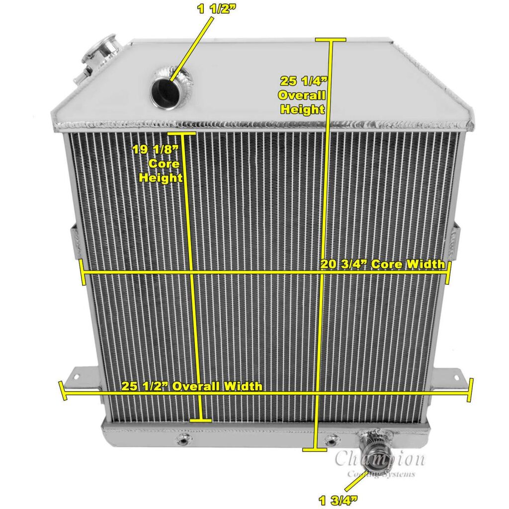 Aluminiumkylare 3 radig 1939-1941 Ford/Mercury mm