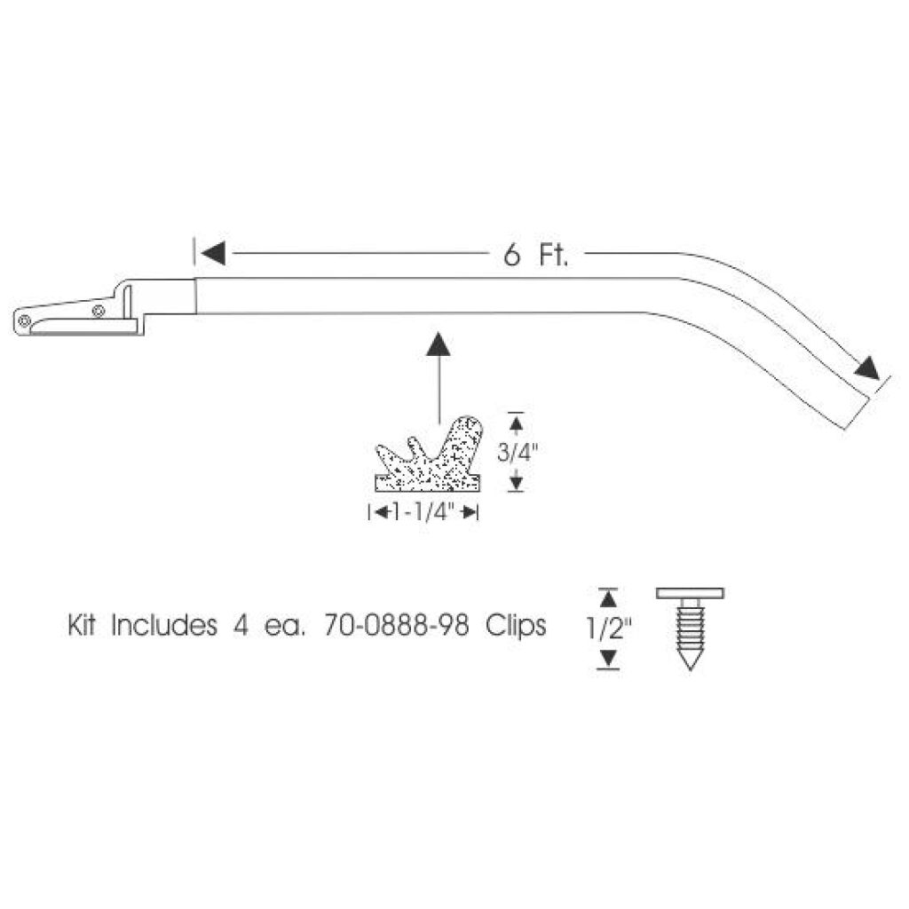 Roof Rail GummilistGummilist 1963-64 4dr ht Buick Cadillac Oldsmobile