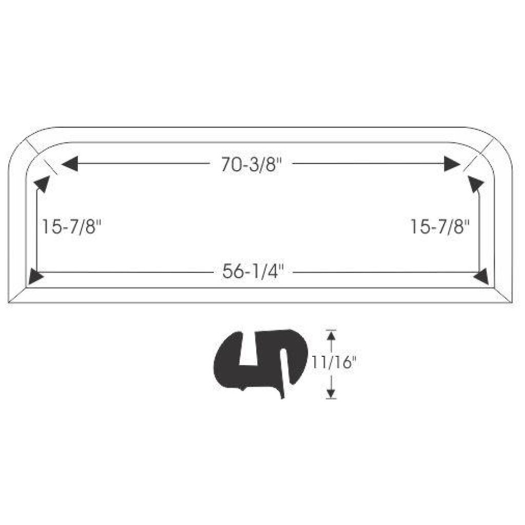 Framrutegummilist 1961-62 2dr cab Buick Cadillac Chevrolet Oldsmobile Pontiac