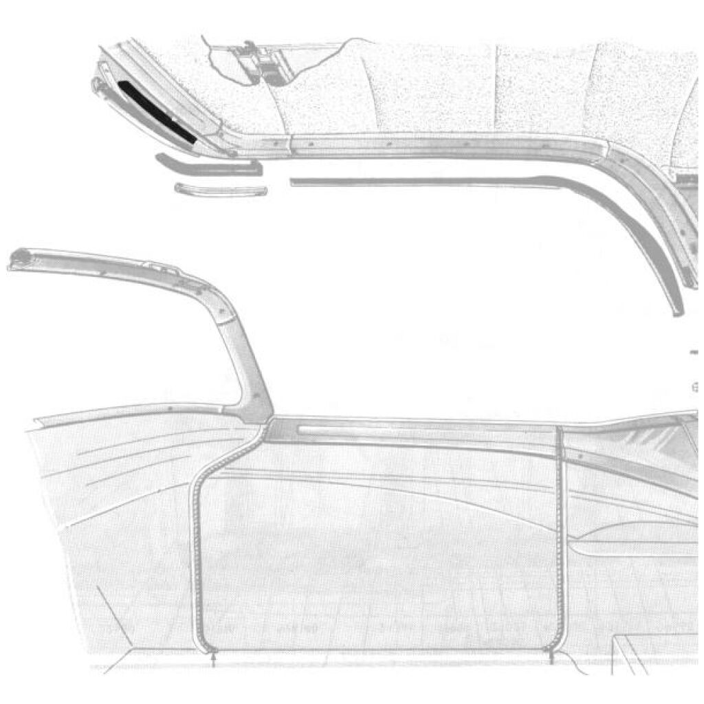 Roof Flap Bow Weatherstrip 1957-58 2dr ht Ford