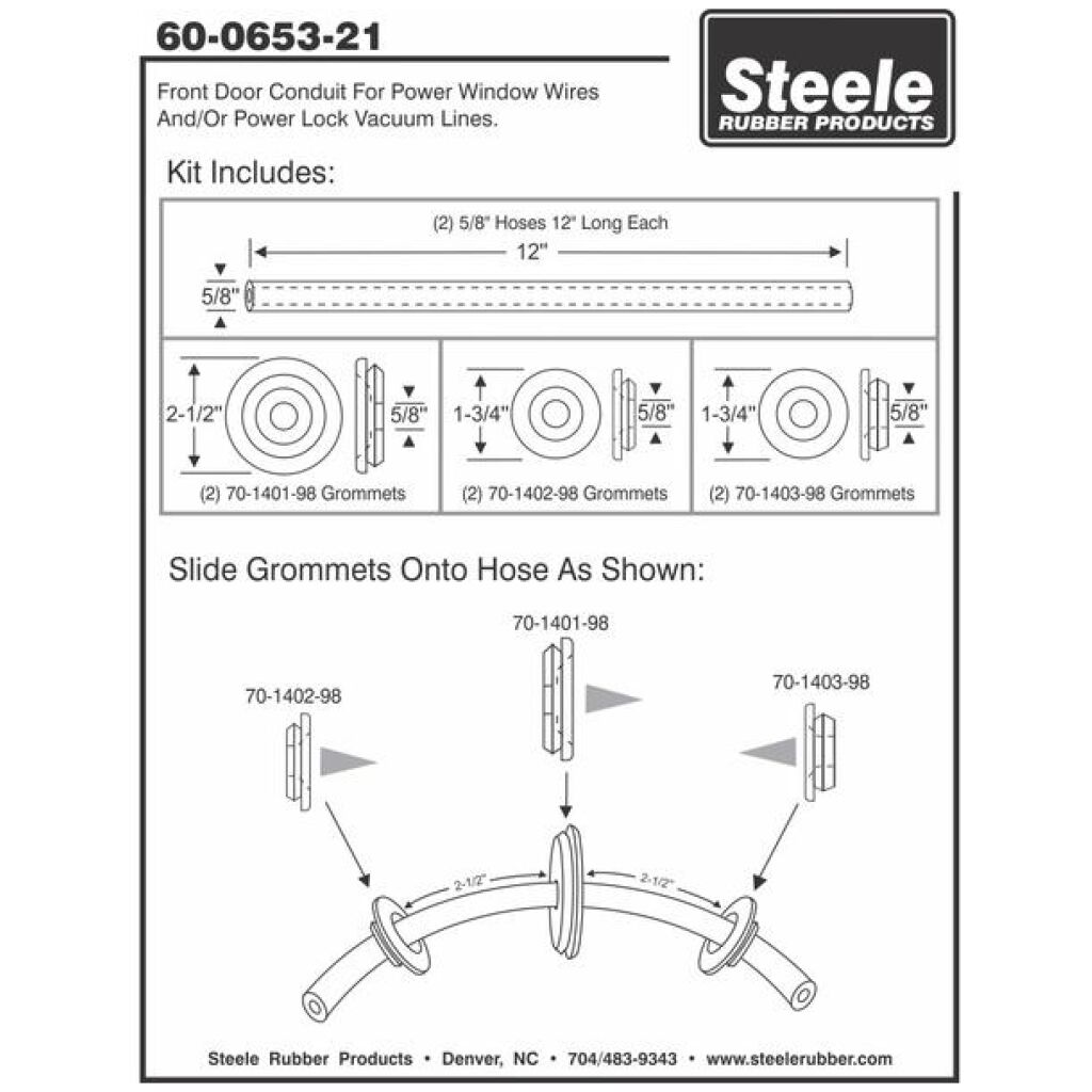 Door Conduit Set for Power Windows 1966-68 2dr 4dr ht cab sedan Buick Chevrolet Oldsmobile Pontiac