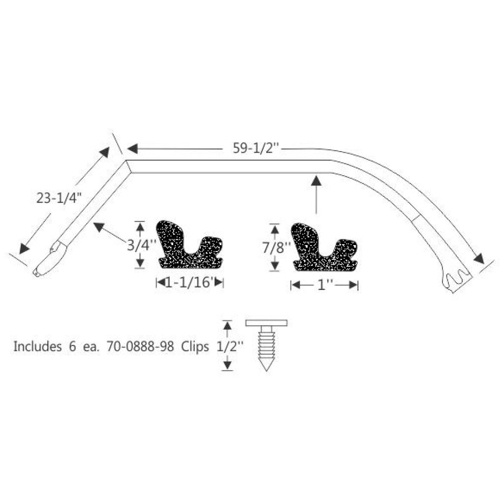 Roof Rail GummilistGummilist 1967-68 4dr ht Buick Chevrolet Pontiac