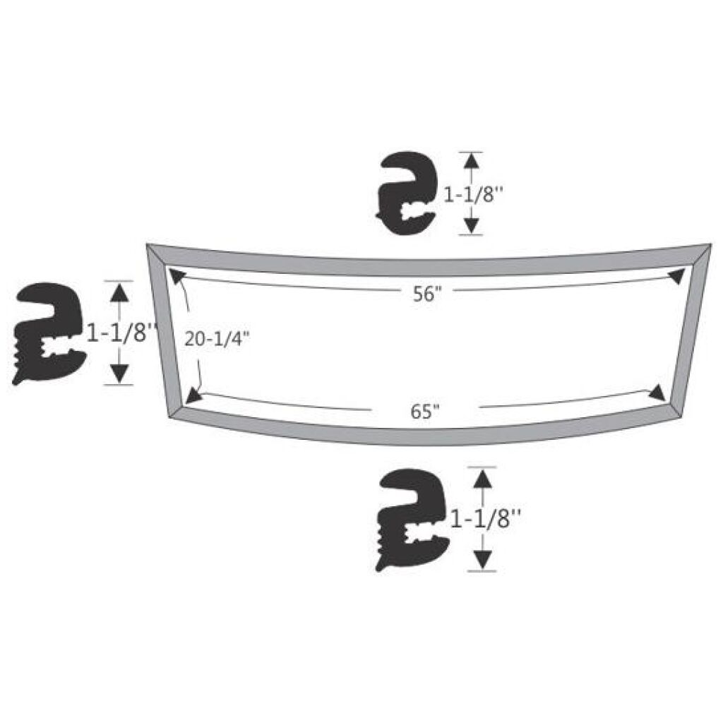 Framrutegummilist 1963-64 2dr 4dr ht sedan Buick Cadillac Chevrolet Oldsmobile Pontiac