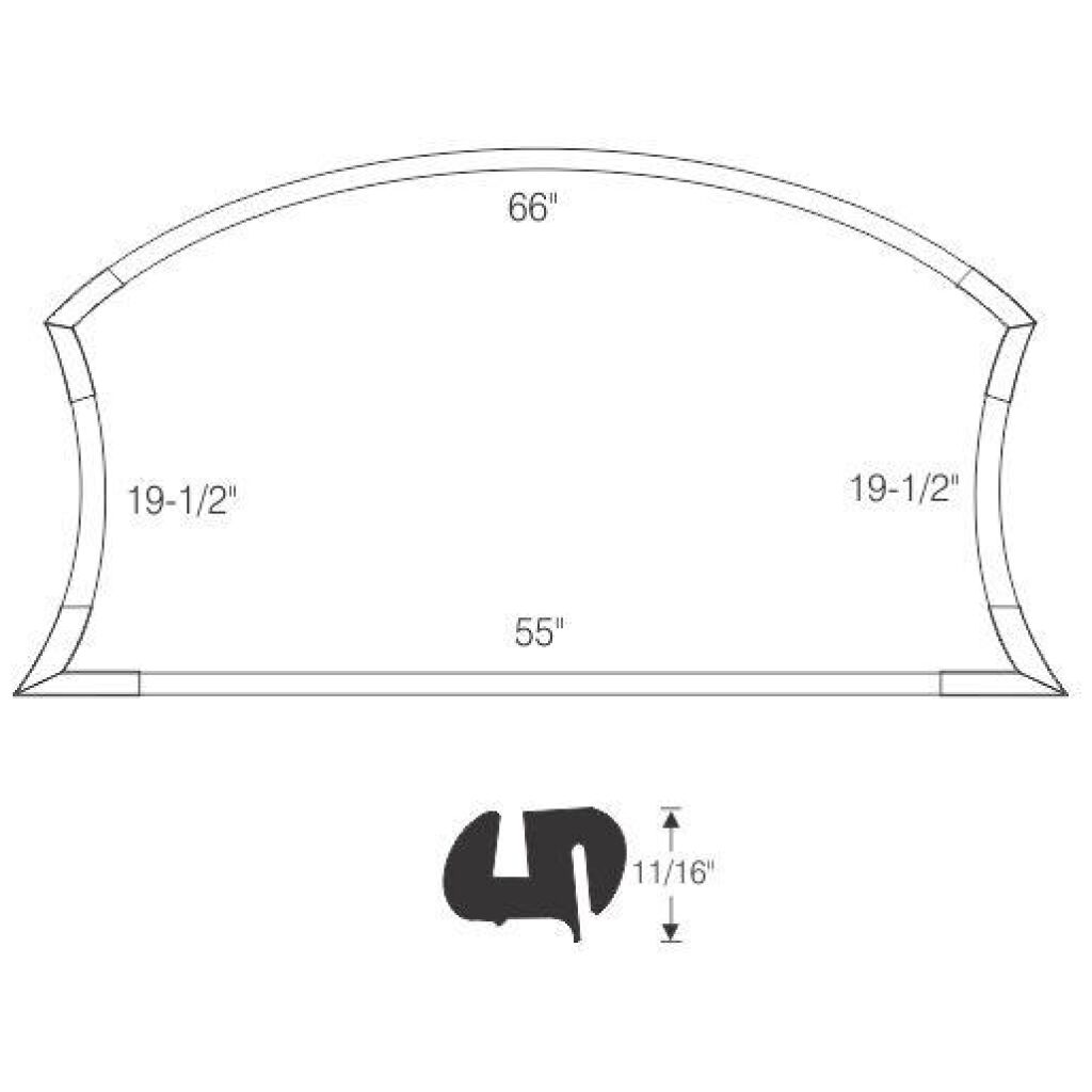 Framrutegummilist 1963-64 2dr 4dr ht Buick Cadillac Chevrolet Oldsmobile Pontiac