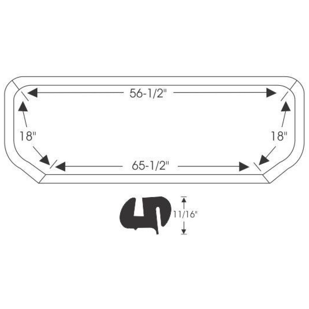 Framrutegummilist 1963-64 2dr cab Buick Cadillac Chevrolet Oldsmobile Pontiac