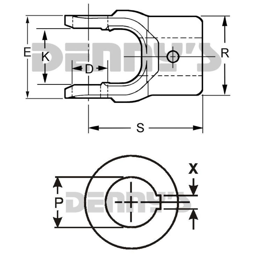 Yoke till DANA 10-4-73 15/16" RD. 1/4" KW.