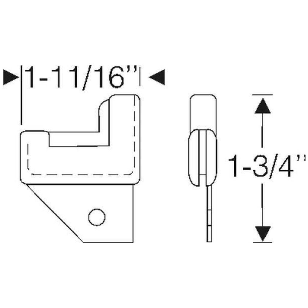 U Jamb lock pillar filler 1957-58 2dr cab Buick Cadillac