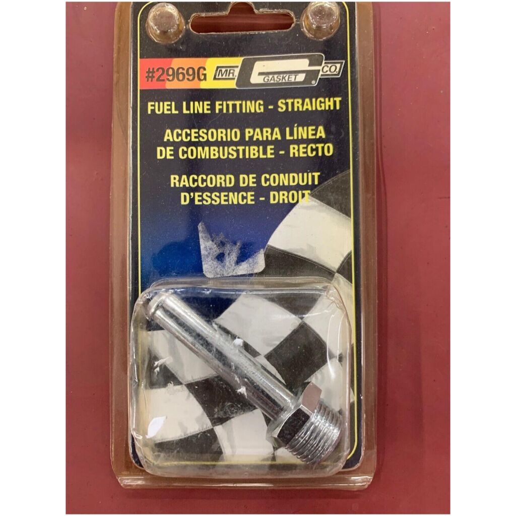 Bränsleledningskoppling kromad rak -3/8" NPT 3/8" slang rak Mr Gasket 2969G