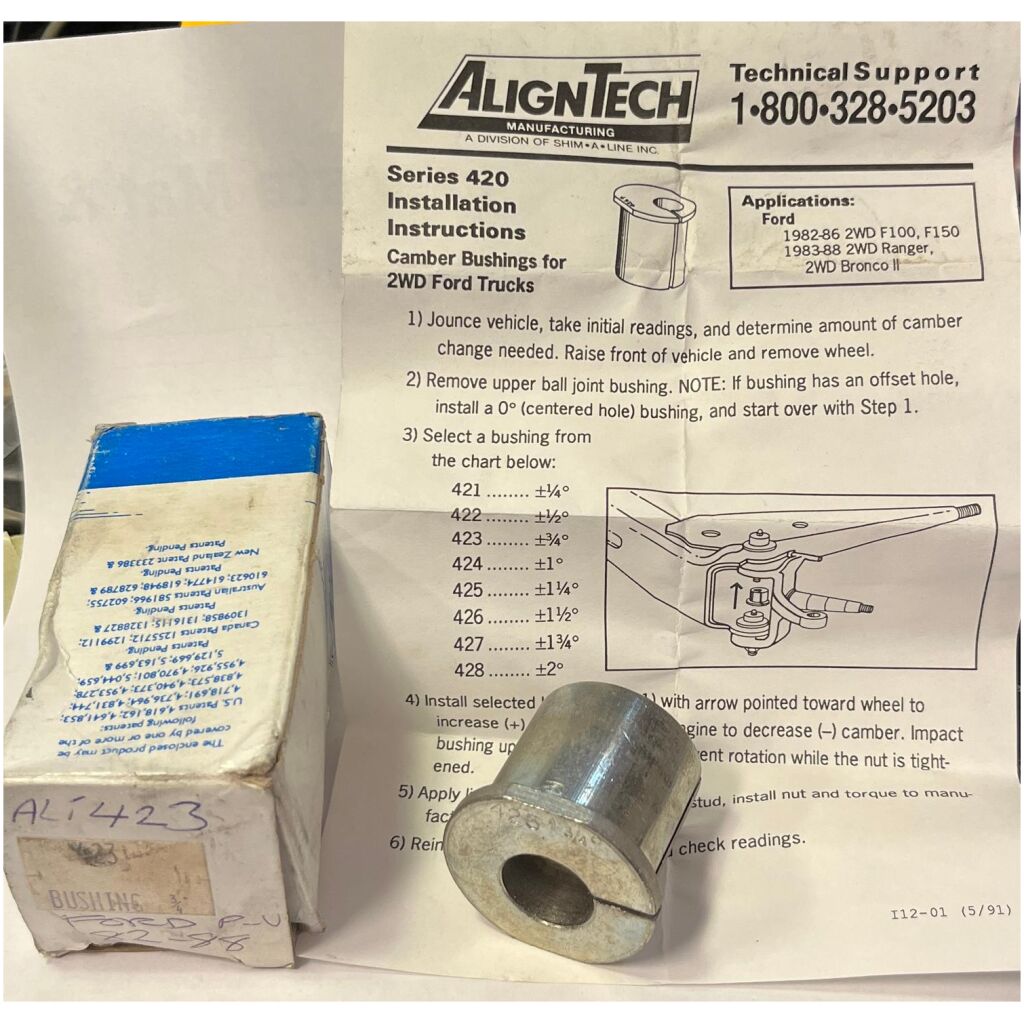 Bussning 423 +1/4¤ justering caster & camber Ford F-serie 1982-88 AlignTech 423