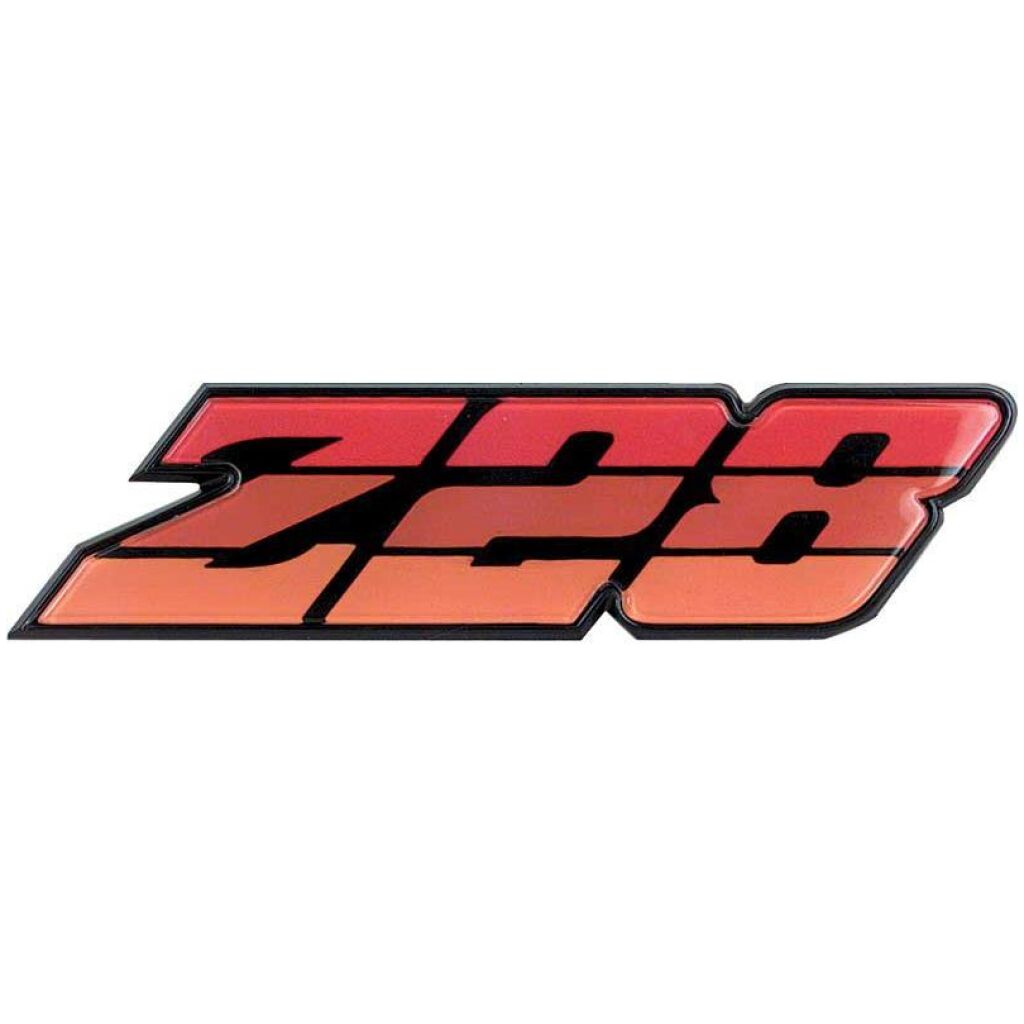 1980-81 Camaro Z28 Grill Emblem ; Tri-Color Orange