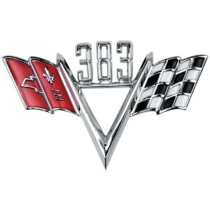 383 Crossed Flags; Front Fender Emblem; Each