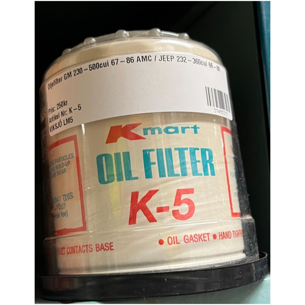 Oljefilter GM 230-500cui 67-86 AMC / JEEP 232-360cui 66-86 , KMART K-5