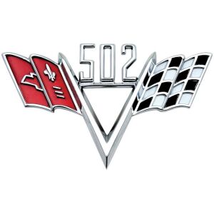 502 Crossed Flags; Front Fender Emblem; Each