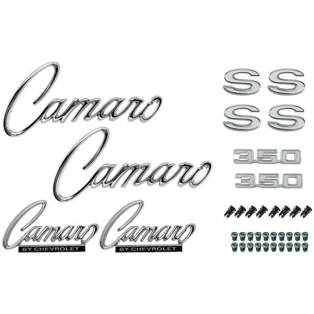 1969 Camaro SS Exterior Emblem Kit; with 350; w/o RS Option