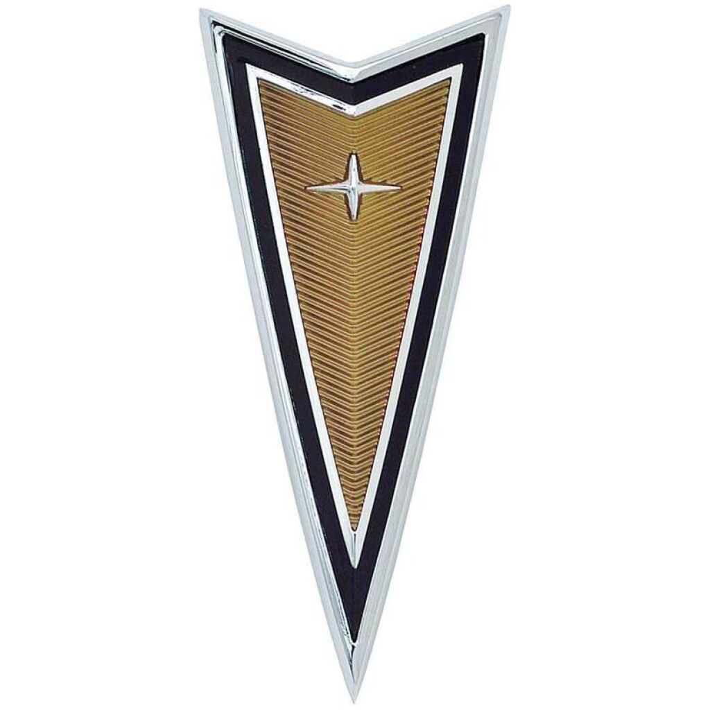 1977-81 Firebird; Arrowhead Emblem; Front Bumper Nose Panel Emblem ; Gold