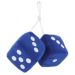 3" X 3" Classic Fuzzy Dice, Blue (Pair) (Bulk)