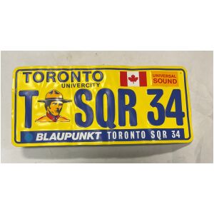 Nummerplåt licensplate registreringsskylt Blaupunkt Toronto Canada reklam skylt