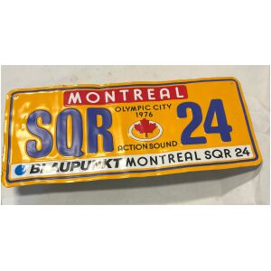 Nummerplåt licensplate registreringsskylt Blaupunkt Montreal Canada reklamskylt