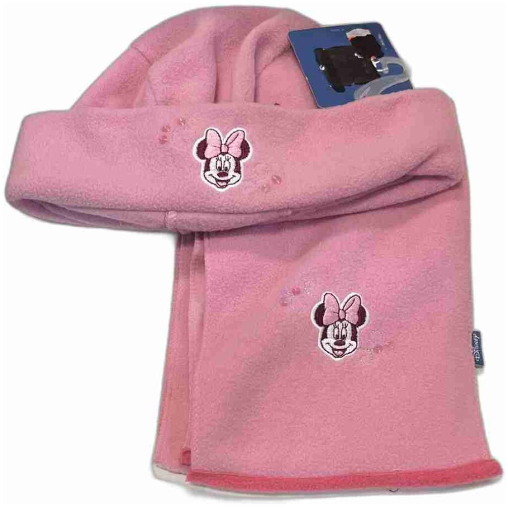 Mimmi Mouse fleece set rosa mössa & halsduk