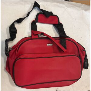 Handväska med axelrem röd 1 stort yttre fack, 1 stort inre samt 1 mindre fack