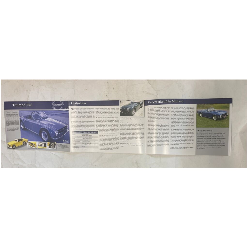 Triumph TR6 1969-76 infoblad på svenska samt danska - Atlas Editions