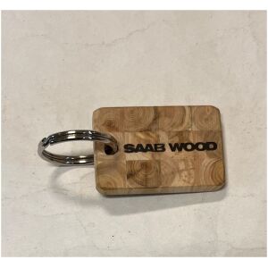 Saab Wood Nyckelring i trä & metall 5x3,5cm