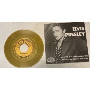 Elvis Presley Sun Records 215 7" singel nyutgivning Heartbreaker / Milkcow