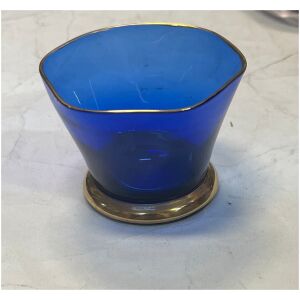 Liten blå vas / kopp 6,5cm dia 5cm hög