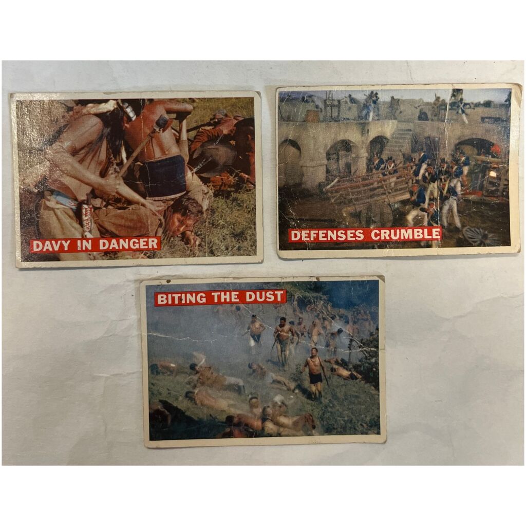 3 samlarkort Davy Crockett western indian USA Walt Disney