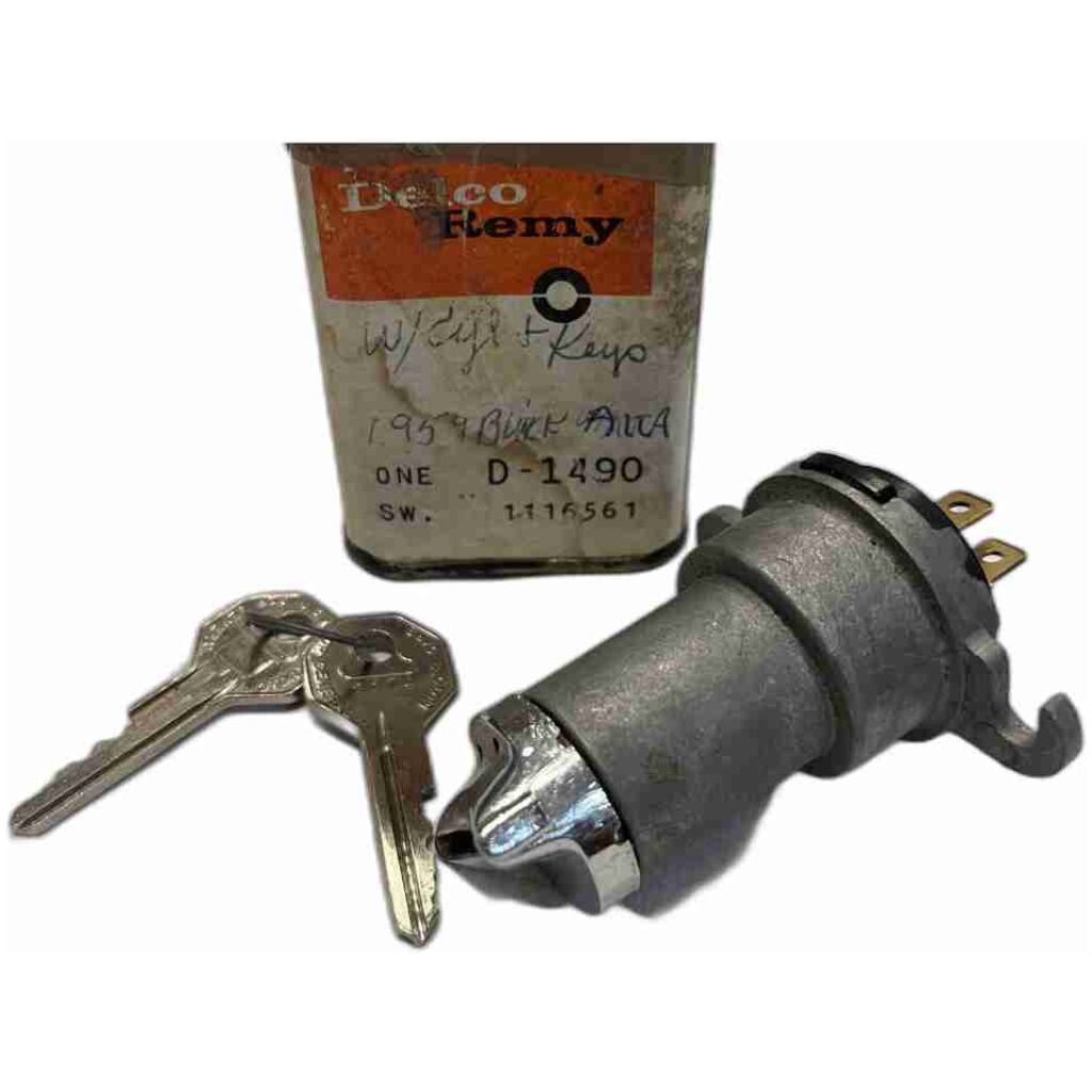 Tändningslås kpl med nycklar Buick 1959 , Delco Remy D-1490 / 1116561 NOS