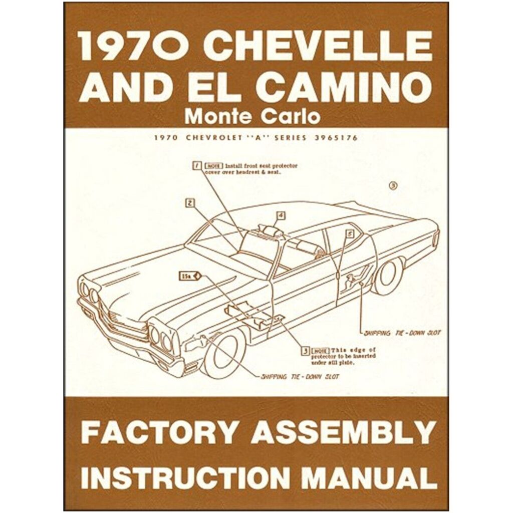 Instruktionsbok 1970 Chevrolet Chevelle & El Camino factory assembly 916 sidor